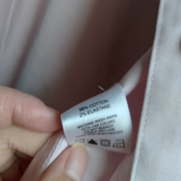 Foxcroft Light Pink Button Down Shirt with 3/4 Sleeves - Picture 5 of 5